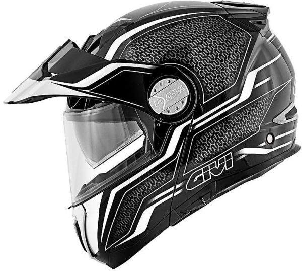 Casco Cross Givi HX33 Glossy Black White - immagine 3