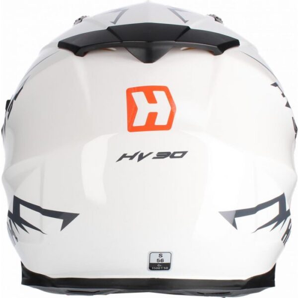 Casco Cross Hevik HV30 Montauk Graphic Glossy White Silver - immagine 3